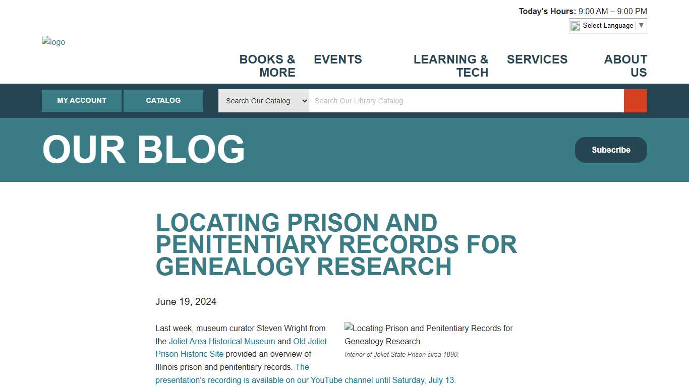 Locating Prison and Penitentiary Records for Genealogy Research - Fountaindale Public Library