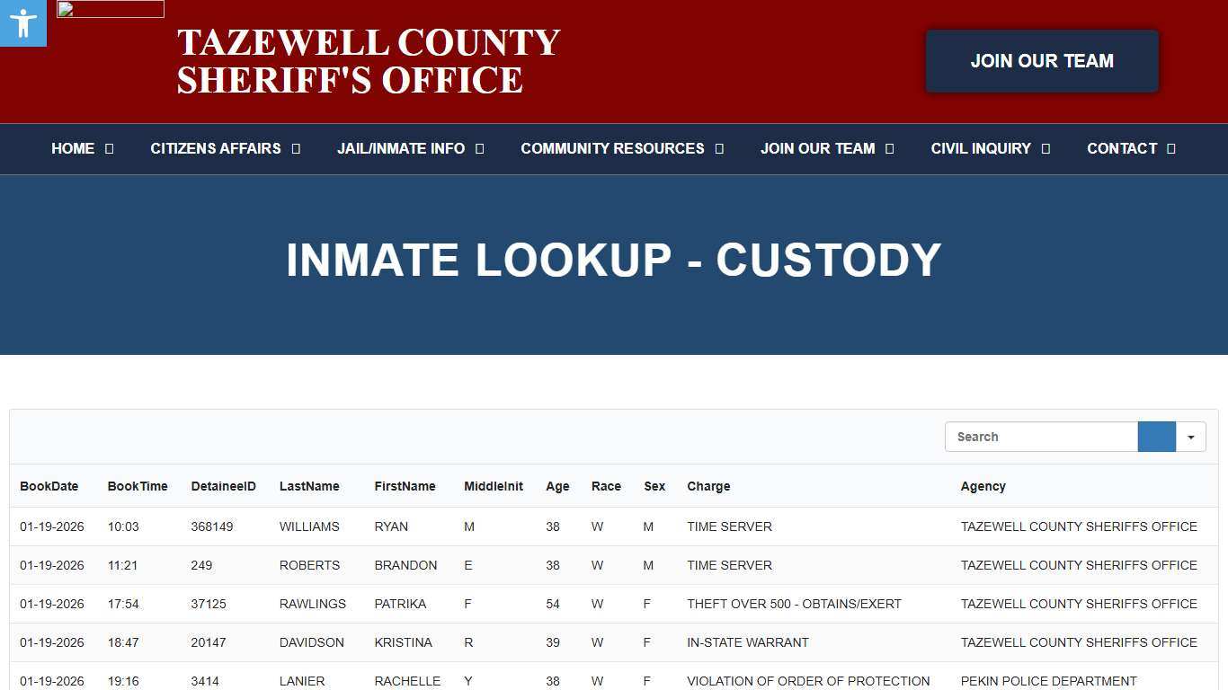 Inmate Lookup - C - Tazewell County Sheriff